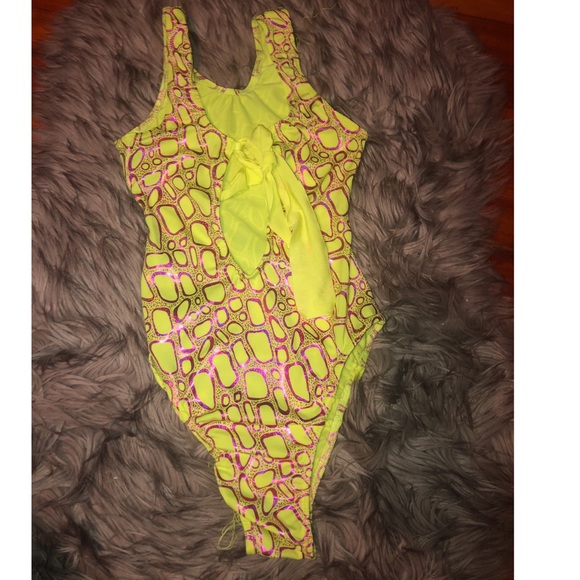 Yellow and pink one piece - Picture 2 of 5